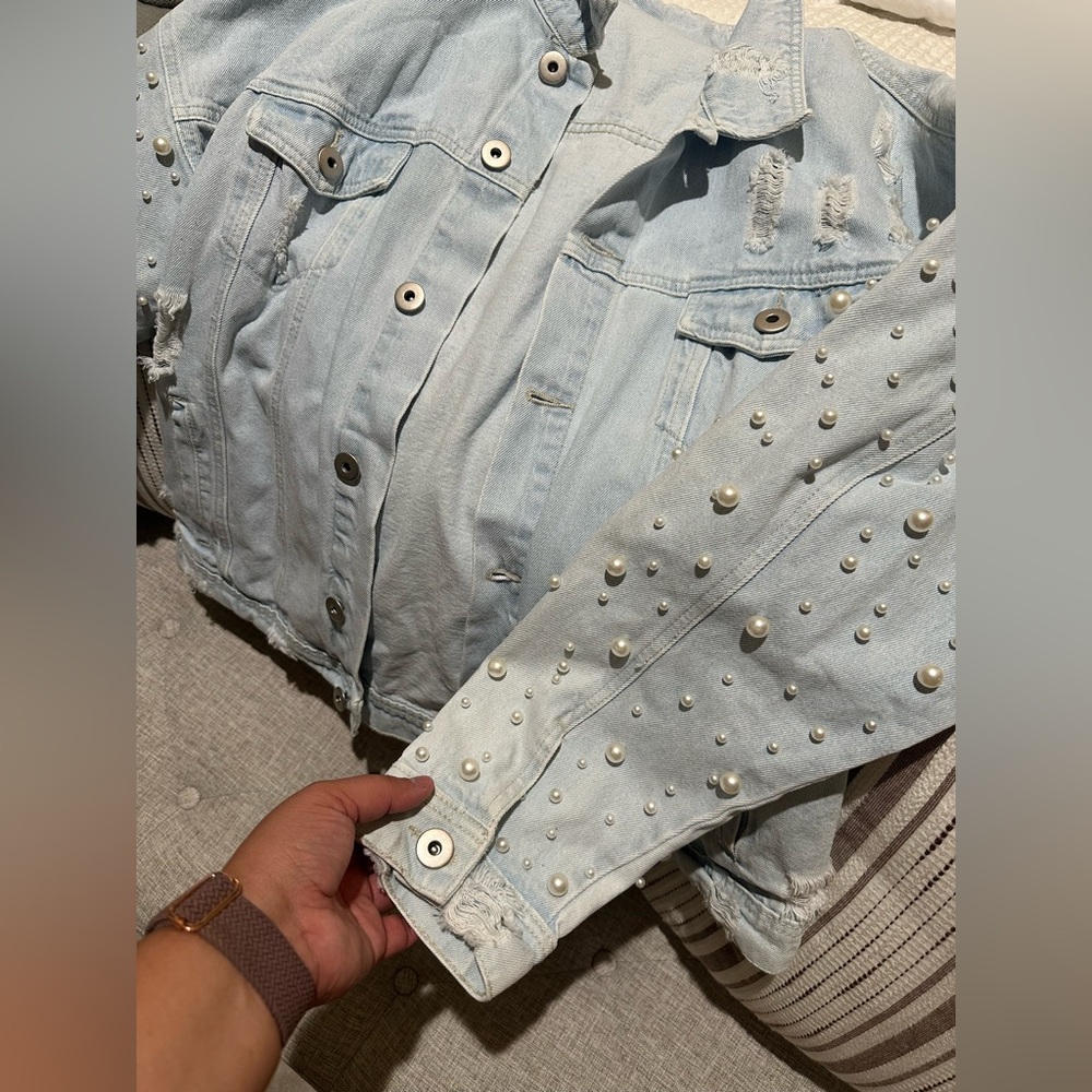A Beautiful Soul Pearl denim jacket 3X - Picture 2 of 7